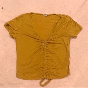 Singh cropped top yellow